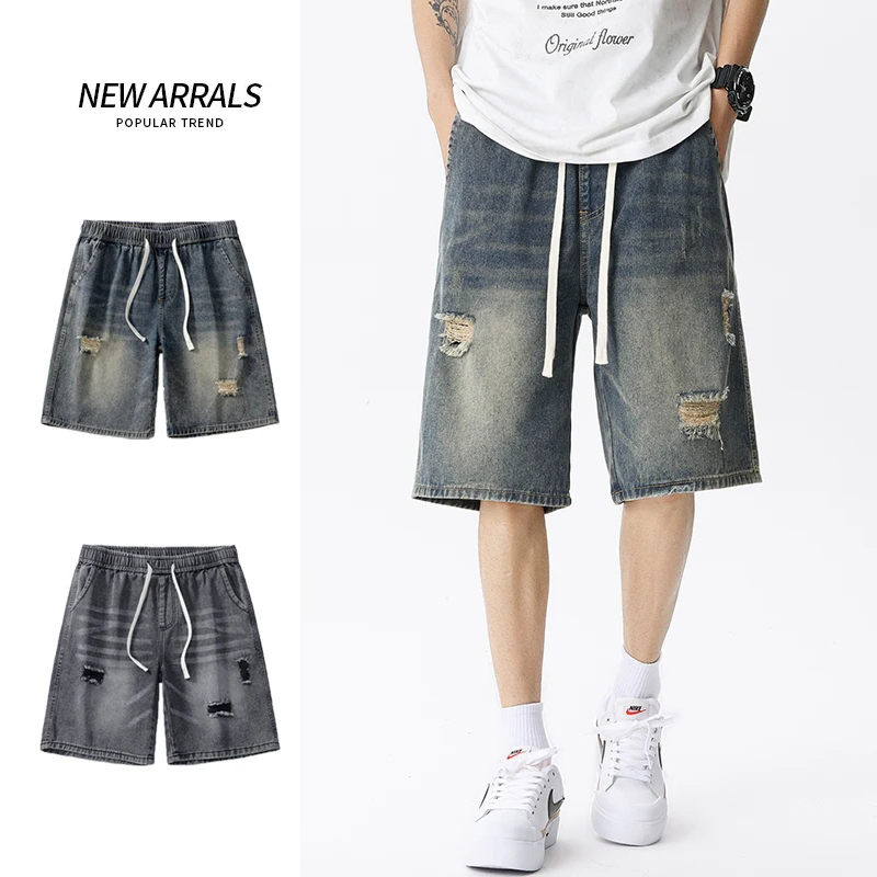 Street Fashion Jeans - Pantaloncini di jeans sottili estivi da