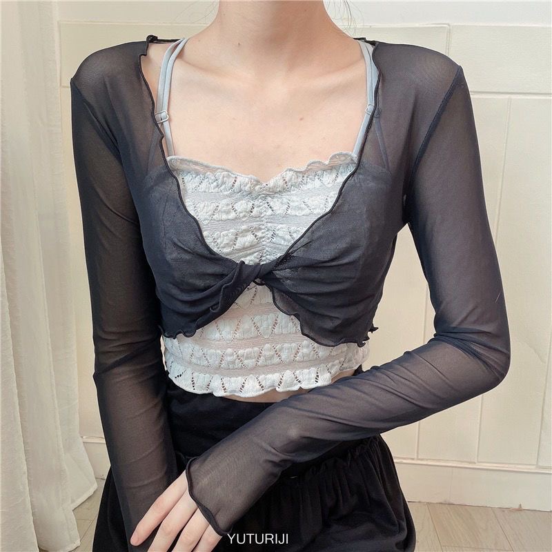 Mesh Top Layering - Copricostume da Balletto in Rete da