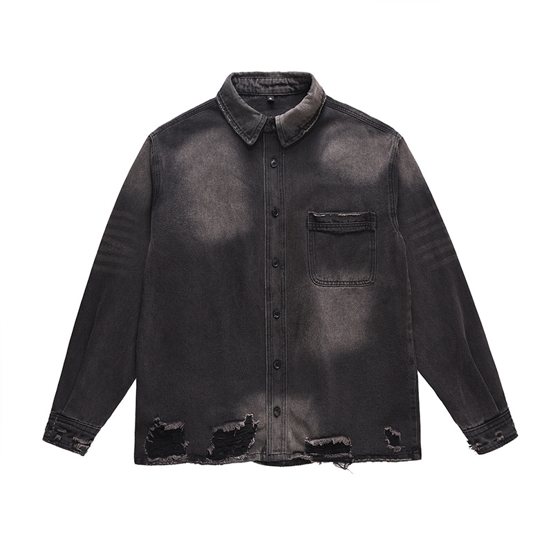 Street Fashion Jeans - Giacca in Jeans Strappata da Uomo,