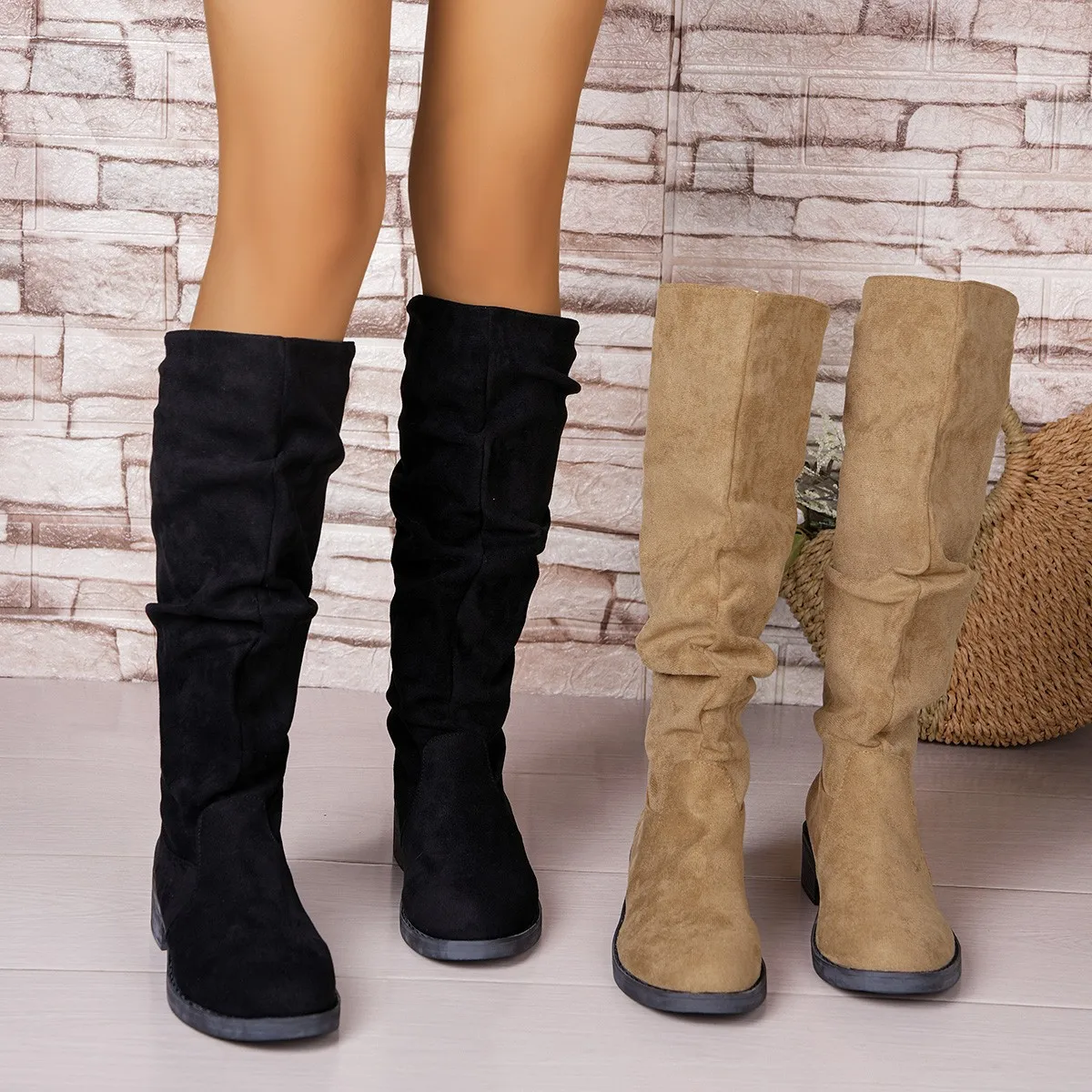 Street Fashion Winter - Stivali a pieghe Donna Stivali alti