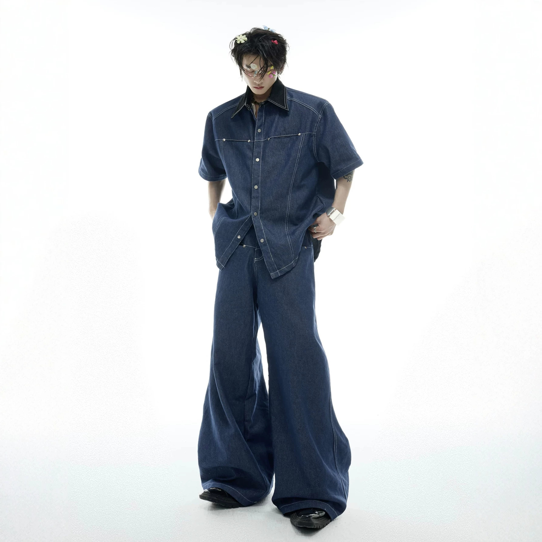 Street Fashion Jeans - Completo Estivo da Uomo in Denim,