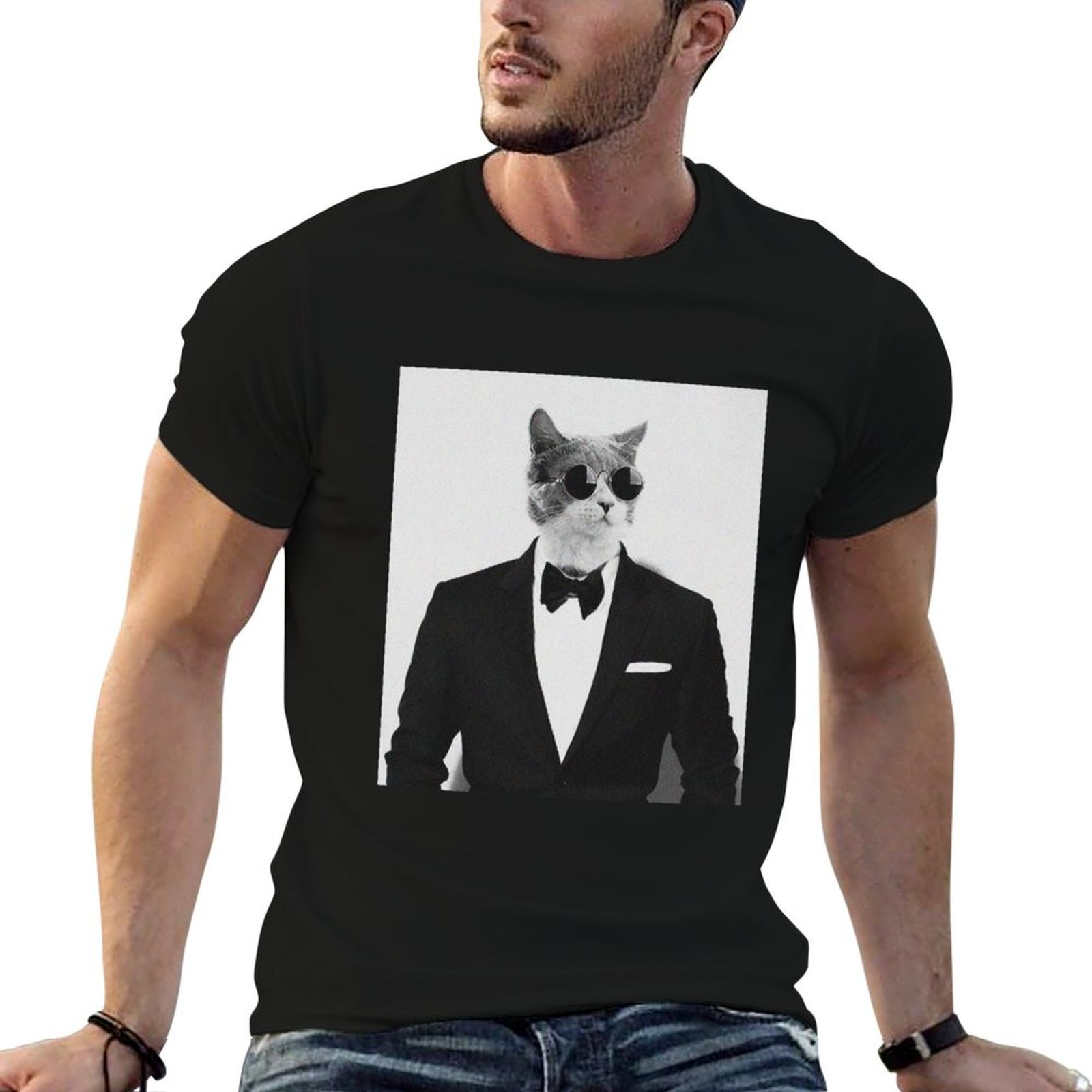 Street Fashion Quotes - Cat in Suit: maglietta con citazione