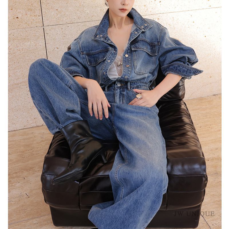 Street Fashion Jeans - Tuta in denim versatile stile retrò