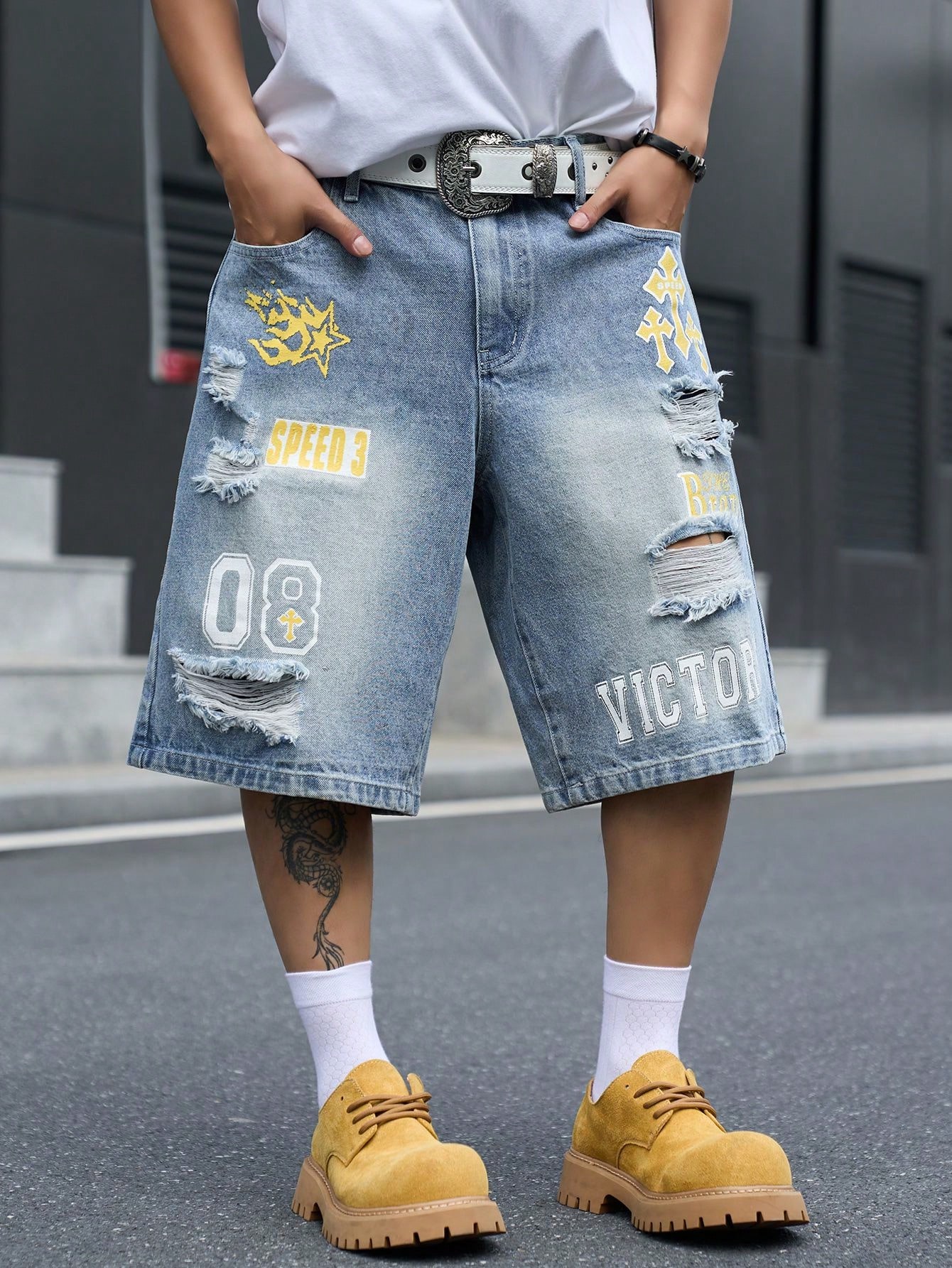 Street Fashion Jeans - Bermuda in denim da uomo a