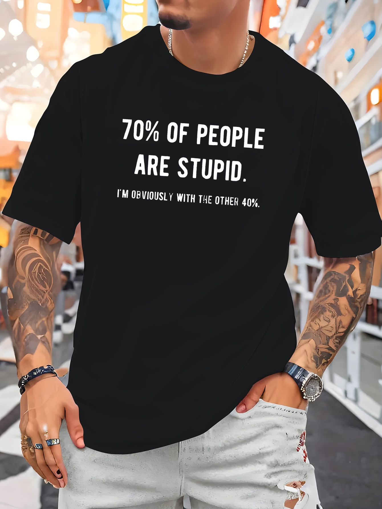 T-shirt da uomo in cotone con  - Street Fashion Quotes recensione e prezzo