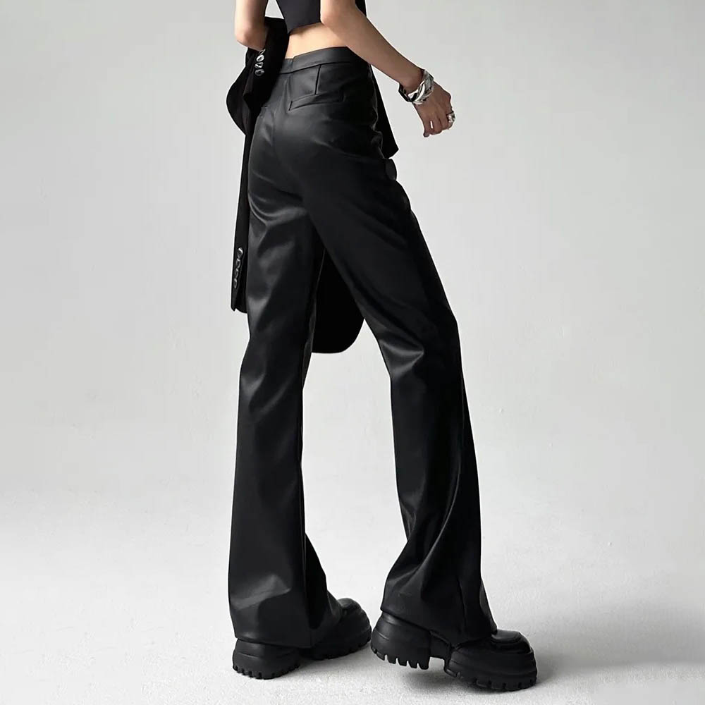 Pantaloni in pelle PU tinta un - Street Fashion Trends 2025 recensione e prezzo
