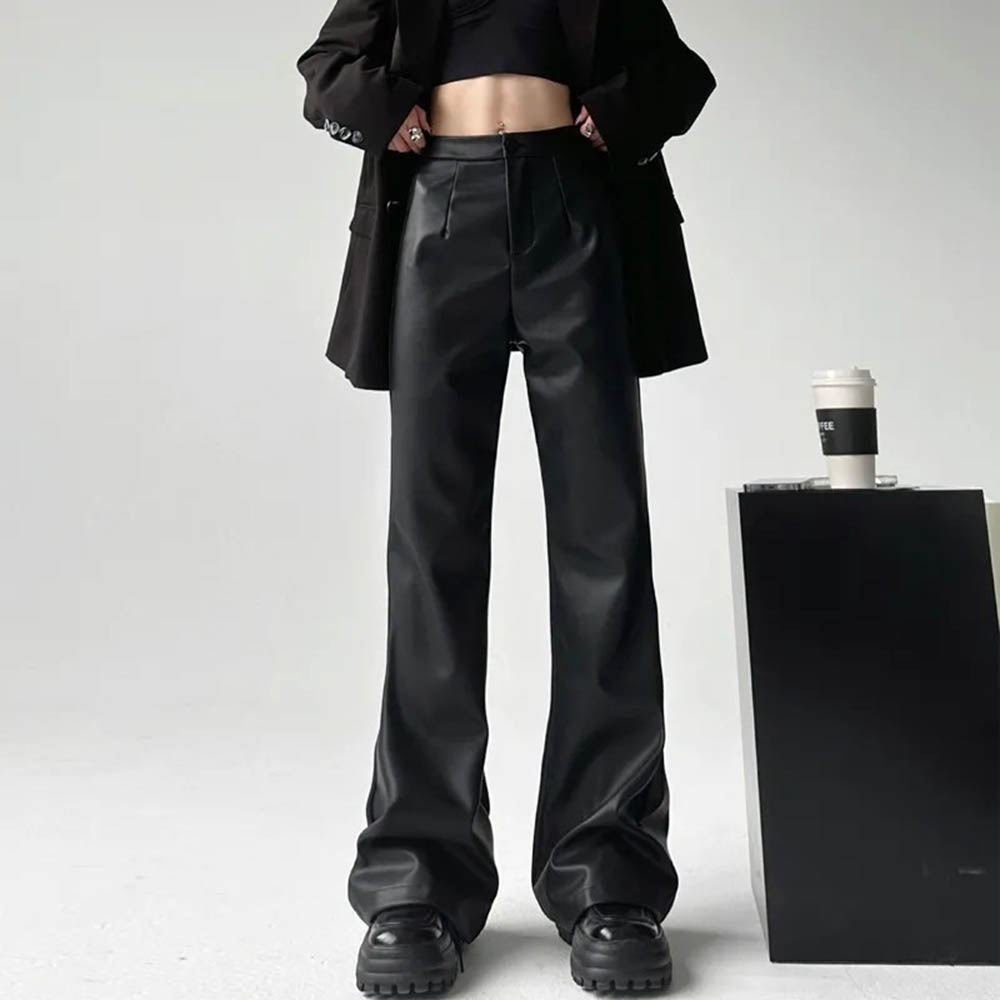 Pantaloni in pelle PU tinta un - Street Fashion Trends 2025 recensione e prezzo