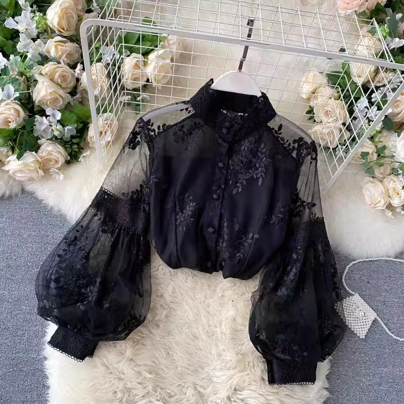 Camicetta francese in pizzo a  - Mesh Top Layering recensione e prezzo